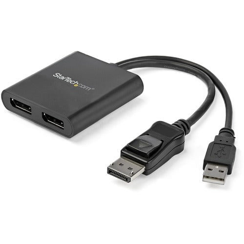 StarTech.com Dual-Monitor DisplayPort 1.2 Splitter, DisplayPort to 2x DP Multi-Monitor Adapter, Dual 4K 30Hz Computer MST Hub, Windows - Dual Port DisplayPort Multi-Monitor Adapter drives up to two 4K 30Hz (UHD) displays to extend or mirror your desktop; IM2962704