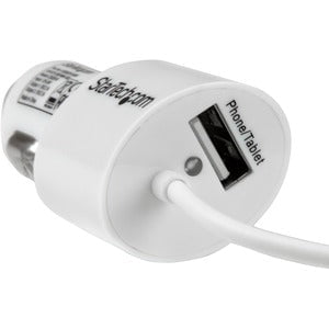 StarTech.com Dual-Port Car Charger - USB with Built-in Micro-USB Cable - White - 1 Pack - 21 W - 5 V DC/4.20 A Output IM2894959