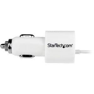StarTech.com Dual-Port Car Charger - USB with Built-in Micro-USB Cable - White - 1 Pack - 21 W - 5 V DC/4.20 A Output IM2894959