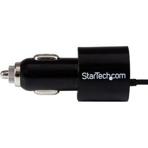 StarTech.com Dual-port Car Charger with Lightning Cable and USB 2.0 Port - Black - 1 Pack - 21 W - 5 V DC/4.20 A Output IM2901892