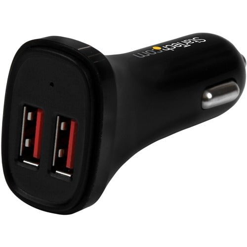 StarTech.com Dual-Port USB Car Charger - 24W/4.8A - Black - 1 Pack - 5 V DC/4.80 A Output IM3360990