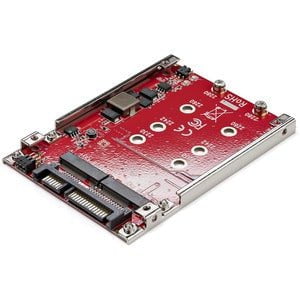 StarTech.com Dual-Slot M.2 Drive to SATA Adapter for 2.5" Drive Bay - RAID - Create high-performance storage with RAID by installing two M.2 SATA SSDs into a 2.5" SATA interface - M.2 Drive to SATA Adapter - Supports B key M.2 SATA SSDs - RAID 0, 1, spann IM4017379