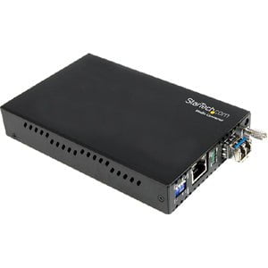 StarTech.com Fiber Media Converter Gigabit 1000Mbps MM Fibre LC 550m - 1 x Network (RJ-45) - 1 x LC Ports - DuplexLC Port - Multi-mode - Gigabit Ethernet - 1000Base-T, 1000Base-SX/LX - 550 m - AC Adapter - Rack-mountable, Desktop - TAA Compliant IM2061164