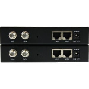 StarTech.com Gigabit Ethernet over Coaxial Unmanaged Network Extender Kit - 2.4km - 2.40 km Extended Range - Steel - Black IM2350801