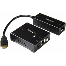 StarTech.com HDBaseT Extender Kit with Compact Transmitter - HDMI over CAT5 - Up to 4K - 1 Input Device - 1 Output Device - 70 m Range - 2 x Network (RJ-45) - 1 x HDMI In - 1 x HDMI Out - 4K - 4096 x 2160 - Twisted Pair - Category 7 - TAA Compliant IM3383765