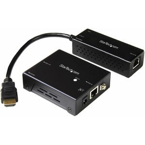 StarTech.com HDBaseT Extender Kit with Compact Transmitter - HDMI over CAT5 - Up to 4K - 1 Input Device - 1 Output Device - 70 m Range - 2 x Network (RJ-45) - 1 x HDMI In - 1 x HDMI Out - 4K - 4096 x 2160 - Twisted Pair - Category 7 - TAA Compliant IM3383765