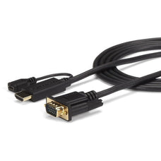 StarTech.com HDMI to VGA Cable - 3 ft / 1m - 1080p - 1920 x 1200 - Active HDMI Cable - Monitor Cable - Computer Cable - 91.44 cm HDMI/VGA Video Cable for Video Device, Monitor, Projector, MAC, Workstation, TV - First End: 1 x 19-pin HDMI Digital Audio/Vid IM2869959
