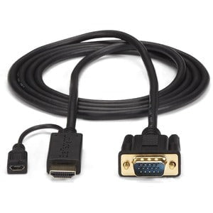 StarTech.com HDMI to VGA Cable - 3 ft / 1m - 1080p - 1920 x 1200 - Active HDMI Cable - Monitor Cable - Computer Cable - 91.44 cm HDMI/VGA Video Cable for Video Device, Monitor, Projector, MAC, Workstation, TV - First End: 1 x 19-pin HDMI Digital Audio/Vid IM2869959