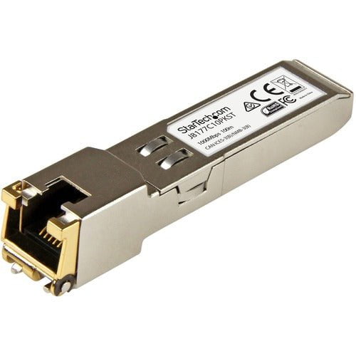 StarTech.com HP J8177C Compatible SFP Transceiver Module - 1000BASE-T - 10 Pack - For Data Networking - 1 x RJ-45 Duplex 1000Base-T LAN - Twisted Pair1.25 Gigabit Ethernet - 1000Base-T - Hot-pluggable, Hot-swappable IM3294333