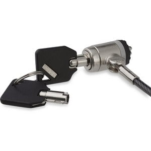 StarTech.com Keyed Cable Lock for Laptops - Push-to-LockButton - Keyed Lock - Silver, Black - Zinc Alloy, Vinyl - 2.04 m - For Notebook, Projector - TAA Compliant IM4444038