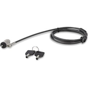 StarTech.com Keyed Cable Lock for Laptops - Push-to-LockButton - Keyed Lock - Silver, Black - Zinc Alloy, Vinyl - 2.04 m - For Notebook, Projector - TAA Compliant IM4444038