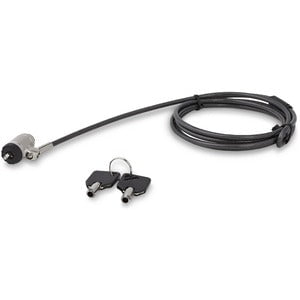 StarTech.com Keyed Cable Lock for Laptops - Push-to-LockButton - Keyed Lock - Silver, Black - Zinc Alloy, Vinyl - 2.04 m - For Notebook, Projector - TAA Compliant IM4444038