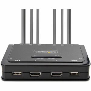 StarTech.com KVM Switchbox - 2 Computer(s) - 1 Local User(s) - 4K - 3840 x 2160 - 4 x USB - USB 2.0 - 6 x HDMI - Desktop IM5863127