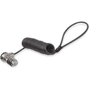 StarTech.com Laptop Combination Cable Lock - Self-Coiling Cable- 3-Digit Lock - Resettable - 3-digit - Combination Lock - Black - Vinyl - 1.83 m - For Notebook, Projector - TAA Compliant IM4444036