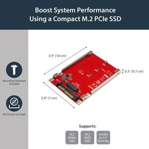 StarTech.com M.2 Drive to U.2 (SFF-8639) Host Adapter for M.2 PCIe NVMe SSDs IM3715552