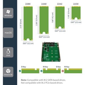 StarTech.com M.2 NGFF SSD to 2.5in SATA SSD Converter - 1 x SSD Supported - 1 x Total Bay - Steel IM2590168