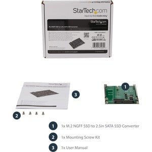 StarTech.com M.2 NGFF SSD to 2.5in SATA SSD Converter - 1 x SSD Supported - 1 x Total Bay - Steel IM2590168