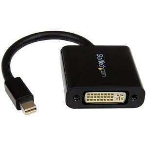 StarTech.com Mini DisplayPort to DVI Adapter, Mini DP to DVI-D Single Link Converter, 1080p Video, Passive, mDP 1.2 to DVI Monitor/Display - 1 Pack - 1 x 20-pin Mini DisplayPort Digital Audio/Video - Male - 1 x 29-pin DVI-I Digital Video - Female - Black IM2410877