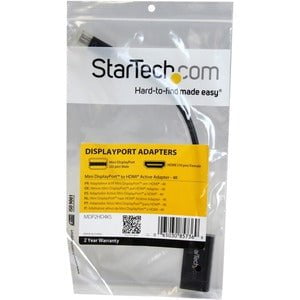 StarTech.com Mini DisplayPort to HDMI Adapter, Active Mini DP to HDMI Video Converter for Monitor/Display, 4K 30Hz, mDP to HDMI Adapter - 1 Pack - 1 x 20-pin Mini DisplayPort 1.2 Digital Audio/Video - Male - 1 x 19-pin HDMI 1.4 Digital Audio/Video - Femal IM2714091