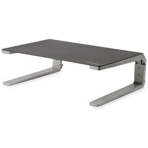 StarTech.com Monitor Riser Stand, For up to 32" (22lb/10kg) Monitor, Monitor Riser, Steel&Aluminum, Monitor Shelf w/ Three Height Settings - Raise your monitor to a comfortable viewing height with this monitor riser stand - Steel and aluminum computer mon IM4481079