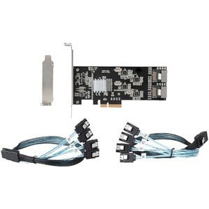 StarTech.com PCIe SATA Card - Serial ATA/600 - PCI Express 2.0 x4 - Plug-in Card - 2 SFF-8087 (36 Pin, Internal Mini-SAS) - 8 Total SATA Port(s) - 8 SATA Port(s) Internal - PC, Mac, Linux IM5464470