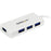 StarTech.com Portable 4 Port SuperSpeed Mini USB 3.0 Hub - 5Gbps - White - Add four external USB 3.0 ports to your notebook or Ultrabook™ with a slim, portable hub - White Four Port Mini USB Hub - 4Port External SuperSpeed USB 3 Hub with built-in cable - IM2463151