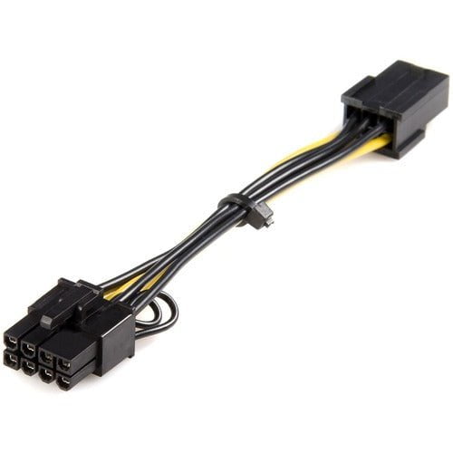 StarTech.com Power Adapter Cable - PCI Express - 6 Pin - 8 Pin - PCIe - For PCI Express Card - Yellow - 15.49 cm Cord Length IM1603467