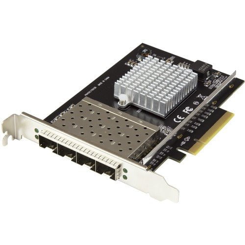 StarTech.com Quad-Port SFP+ Server Network Card - PCI Express - Intel XL710 Chip - PCI Express x8 - 2.50 GB/s Data Transfer Rate - Intel XL710 - 4 Port(s) - Optical Fiber - 10GBase-LR, 10GBase-SR - SFP+ - Plug-in Card IM3695955