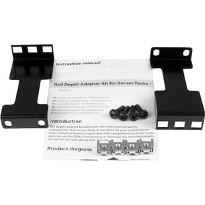 StarTech.com Rail Depth Adapter Kit for Server Racks - 4 in. (10 cm) Rack Extender - 1U - 4.54 kg Load Capacity IM3310265