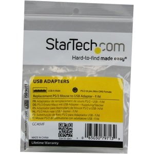 StarTech.com Replacement PS/2 Mouse to USB Adapter - F/M - 1 x 4-pin Type A USB Male - 1 x 6-pin Mini-DIN (PS/2) Female - Black IM1586371
