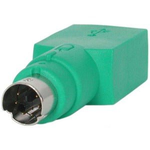 StarTech.com Replacement USB Mouse to PS/2 Adapter - F/M - 1 x 4-pin Type A USB Female - 1 x 6-pin Mini-DIN (PS/2) Keyboard/Mouse Male - Nickel Connector - Green IM1588358