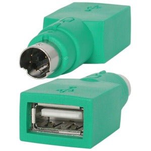 StarTech.com Replacement USB Mouse to PS/2 Adapter - F/M - 1 x 4-pin Type A USB Female - 1 x 6-pin Mini-DIN (PS/2) Keyboard/Mouse Male - Nickel Connector - Green IM1588358