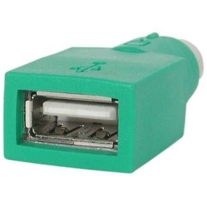 StarTech.com Replacement USB Mouse to PS/2 Adapter - F/M - 1 x 4-pin Type A USB Female - 1 x 6-pin Mini-DIN (PS/2) Keyboard/Mouse Male - Nickel Connector - Green IM1588358
