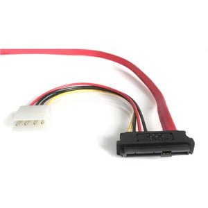 StarTech.com S18in SAS 29 Pin to SATA Cable with LP4 Power - 45.72 cm Data Transfer Cable for Host Bus Adapter, RAID Controller, Storage Device - First End: 1 x 7-pin SATA - Male - Second End: 1 x LP4 Power - Male, 1 x 29-pin SFF-8482 SAS - Red - 1 IM1596211