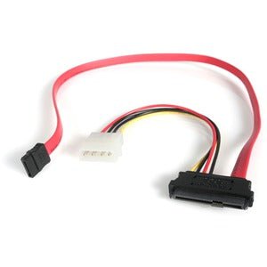 StarTech.com S18in SAS 29 Pin to SATA Cable with LP4 Power - 45.72 cm Data Transfer Cable for Host Bus Adapter, RAID Controller, Storage Device - First End: 1 x 7-pin SATA - Male - Second End: 1 x LP4 Power - Male, 1 x 29-pin SFF-8482 SAS - Red - 1 IM1596211