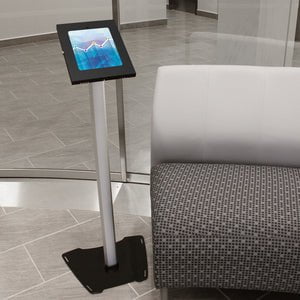 StarTech.com Secure Tablet Floor Stand - Security lock protects your tablet from theft and tampering - Supports iPad and other 9.7" tablets - Fixed Height of approx. 42" (1060 mm) - Built-in cable management - Covered Home button - TAA compliant - Thread IM3361020