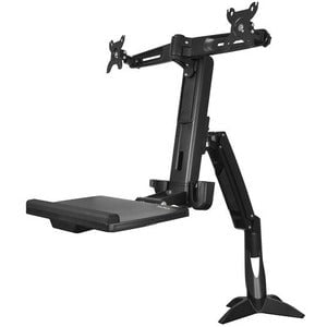 StarTech.com Sit Stand Dual Monitor Arm - Desk Mount Standing Computer Workstation 24" Displays - Adjustable Stand Up Arm w/ Keyboard Tray - Height Adjustable - 2 Display(s) Supported - 61 cm (24") Screen Support - 15.97 kg Load Capacity - 100 x 100, 75 x IM4095128