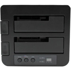 StarTech.com Standalone Hard Drive Duplicator Dock, External Dual Bay HDD/SSD Cloner/Copier, USB 3.0 / eSATA, SATA Disk Cloning / Recovery - Dual-Bay Hard Drive Duplicator Docking Station; External backup / recovery / cloning tool for 2,5 / 3,5in SATA SSD IM2709117