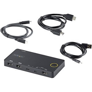 StarTech.com SV221HUC4K KVM Switchbox - 2 Computer(s) - 1 Local User(s) - 3840 x 2160 - 4 x USB - USB 2.0 - 2 x HDMI IM5350336