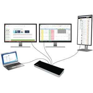 StarTech.com Triple Monitor USB 3.0 Docking Station for Laptops - Mac & Windows - USB Fast Charge Port - Up to 4K - USB3DOCKH2DP - 4K USB docking station supports 4K on one display - Triple display docking station has fast-charge port - USB 3.0 docking st IM3022395
