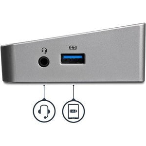 StarTech.com Triple Monitor USB 3.0 Docking Station for Laptops - Mac & Windows - USB Fast Charge Port - Up to 4K - USB3DOCKH2DP - 4K USB docking station supports 4K on one display - Triple display docking station has fast-charge port - USB 3.0 docking st IM3022395