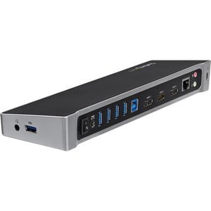 StarTech.com Triple Monitor USB 3.0 Docking Station for Laptops - Mac & Windows - USB Fast Charge Port - Up to 4K - USB3DOCKH2DP - 4K USB docking station supports 4K on one display - Triple display docking station has fast-charge port - USB 3.0 docking st IM3022395