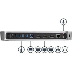 StarTech.com Triple Monitor USB 3.0 Docking Station for Laptops - Mac & Windows - USB Fast Charge Port - Up to 4K - USB3DOCKH2DP - 4K USB docking station supports 4K on one display - Triple display docking station has fast-charge port - USB 3.0 docking st IM3022395