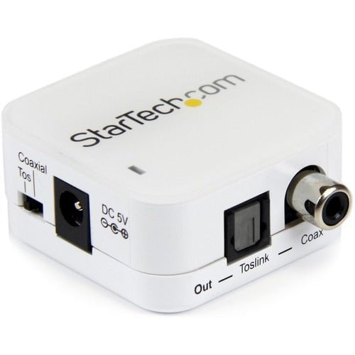 StarTech.com Two Way Digital Coax to Toslink Optical Audio Converter Repeater - 1 x RCA Audio Female, 1 x Toslink Digital Audio Female - 1 x RCA Audio Female, 1 x Toslink Digital Audio Female - White IM1822442