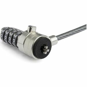 StarTech.com Universal Laptop Cable Lock Expansion Loop - 6" (15cm) - Resettable - 4-digit - Combination Lock - Silver, Black - Vinyl Coated Steel, Zinc Alloy - 15.24 cm - For Notebook, Tablet, Docking Station - TAA Compliant IM4687939