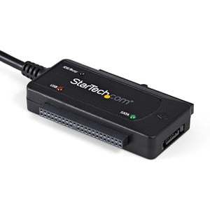 StarTech.com USB 2.0 to SATA/IDE Combo Adapter for 2.5/3.5" SSD/HDD - 1 Pack - 1 x 4-pin USB 2.0 Type A - Male - 1 x 40-pin IDE - Female, 1 x 44-pin IDE - Female, 1 x 4-pin LP4 - Female, 1 x 7-pin SATA - Female, 1 x 15-pin SATA/Power - Female - Black IM1820058