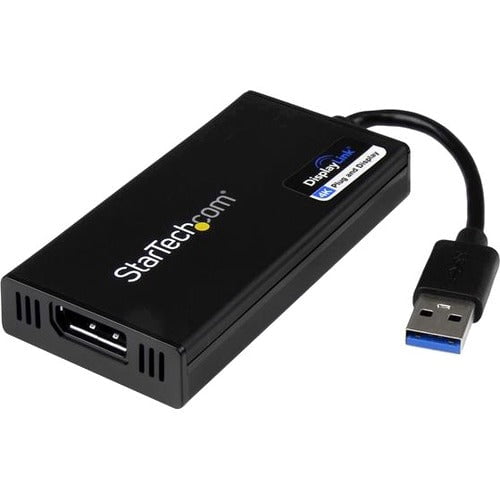 StarTech.com USB 3.0 to 4K DisplayPort External Multi Monitor Video Graphics Adapter - DisplayLink Certified - Ultra HD 4K - 1 Pack - USB 3.0 - 1 x DisplayPort, DisplayPort - Black - TAA Compliant IM2784060