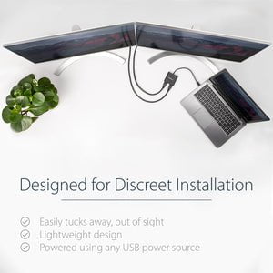 StarTech.com USB 3.0 to Dual HDMI Adapter, 1x 4K & 1x 1080p, External Graphics Card, USB Type-A Dual Monitor Display Adapter, Windows Only - 1 Pack - 9-pin Type A USB 3.0 USB Male - 2 x 19-pin HDMI Digital Audio/Video Female - 3840 x 2160 Supported - Blac IM3677777