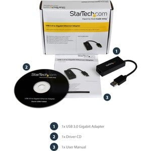 StarTech.com USB 3.0 to Gigabit Ethernet NIC Network Adapter - USB 3.0 - 1 Port(s) - 1 x Network (RJ-45) - Twisted Pair - 10/100/1000Base-T - TAA Compliant IM2301803