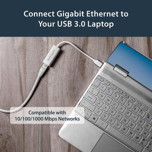 StarTech.com USB 3.0 to Gigabit Network Adapter - Silver - USB 3.1 - 1 Port(s) - 1 - Twisted Pair - 10/100/1000Base-T - Desktop IM3066517